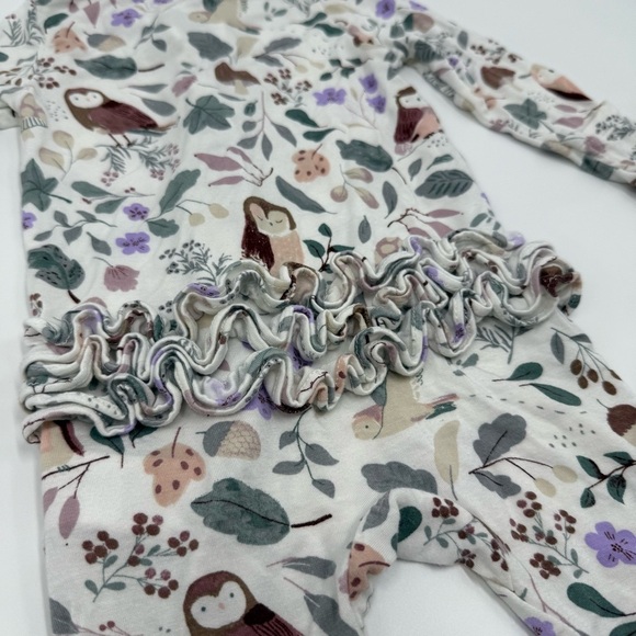 Angel Dear Baby 2 Way Zipper Ruffle Back Footie Woodland Animals 6-9 mo 1 Piece - Picture 8 of 10
